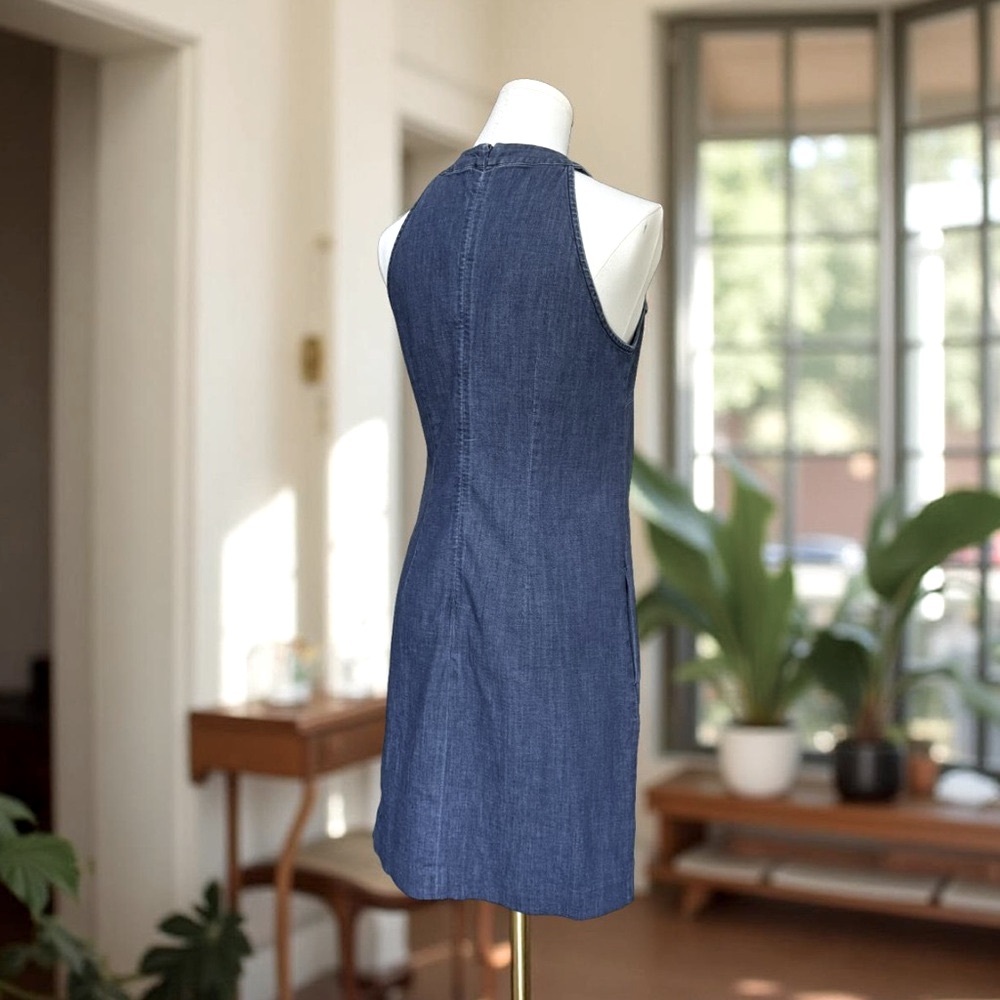 Banana Republic Denim Blue Halter Dress with Stretch! Small! - Picture 4 of 8